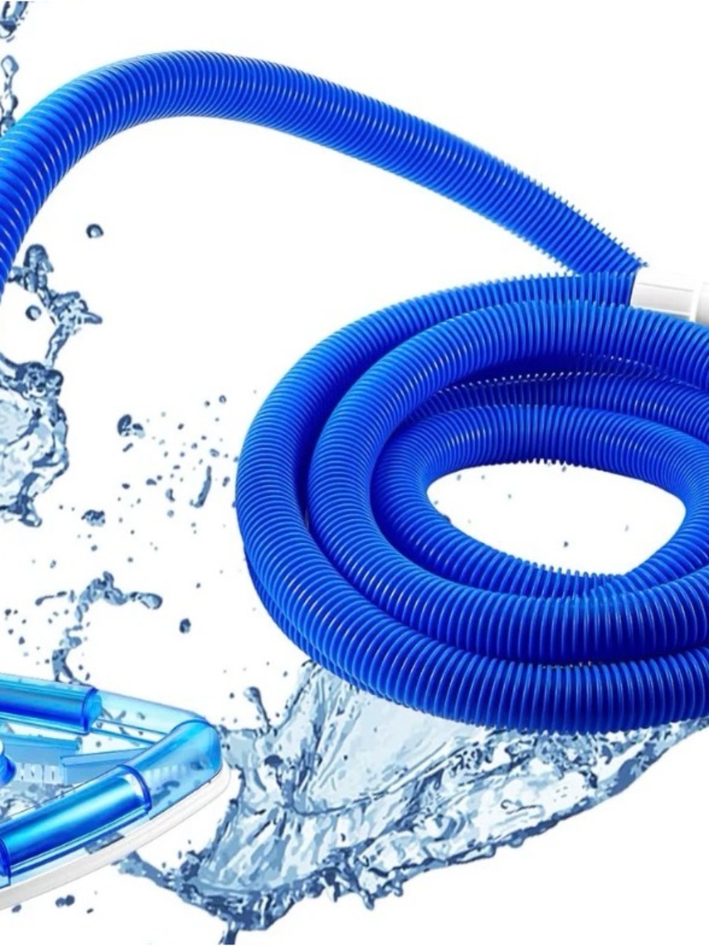 Qinyoung 2 Pcs Pool Vacuum Hose 18 ft 1-1/4 Inch Tri Weighted Vacuum Head